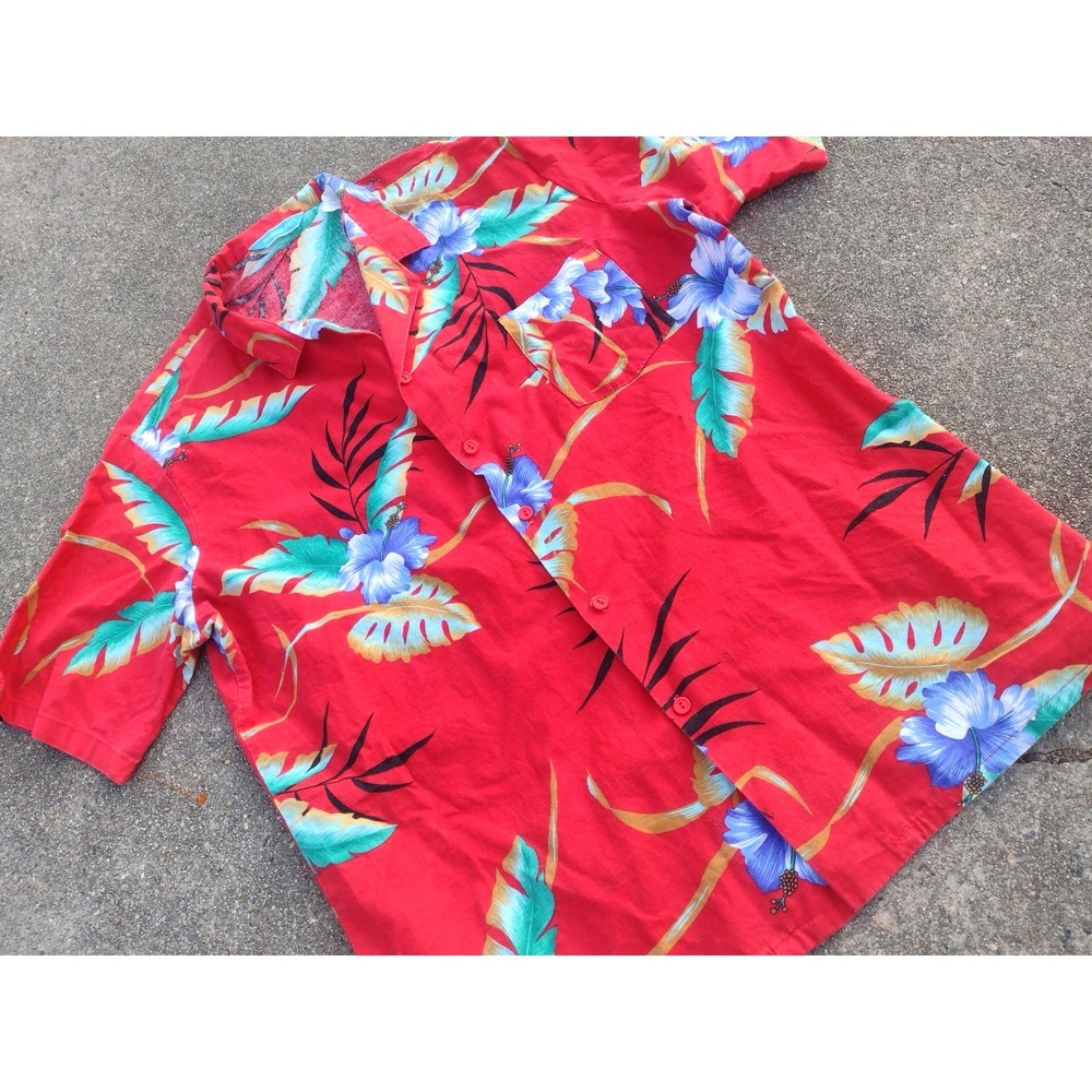 Vintage Royale Air Airlines Hawaiian Shirt Red USA MADE Sz XL Movie Wardrobe